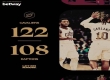 NBA常规赛;骑士122-108力克猛龙。骑士早早取得大比分领先