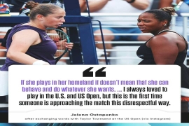 美国选手汤森德与拉脱维亚名将奥斯塔彭科的赛后冲突成了开赛以来的最大焦点。