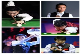 闪耀斯诺克赛场的中国“五大”名将。