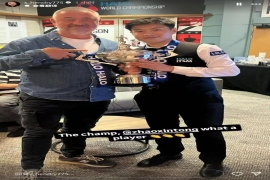 传奇见证荣耀！亨德利发文祝贺赵心童登顶斯诺克世锦赛。